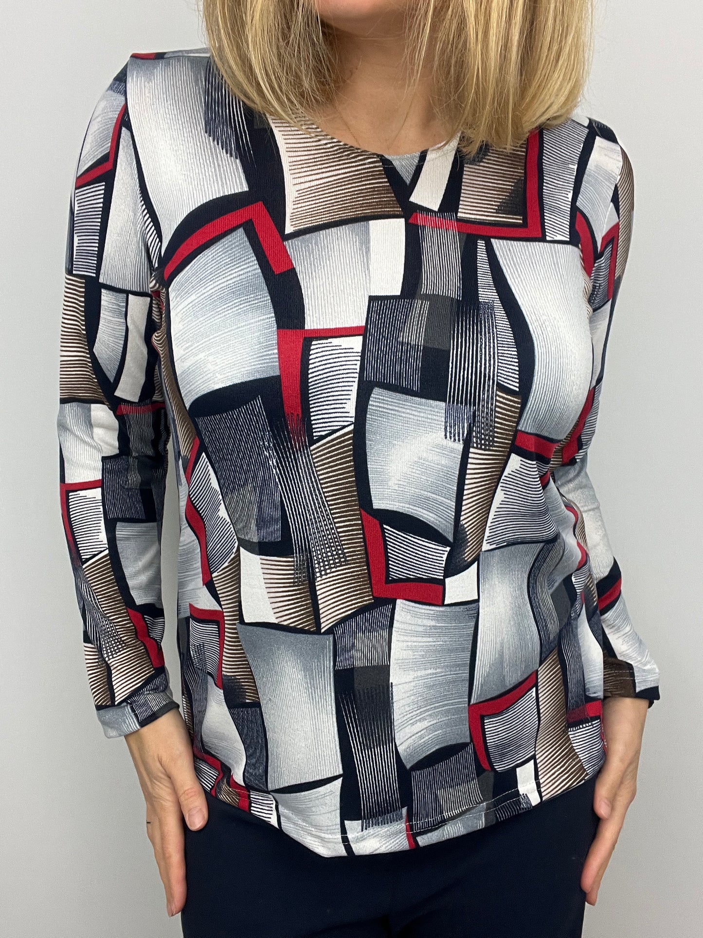 MELANIE fine knit style top long sleeve