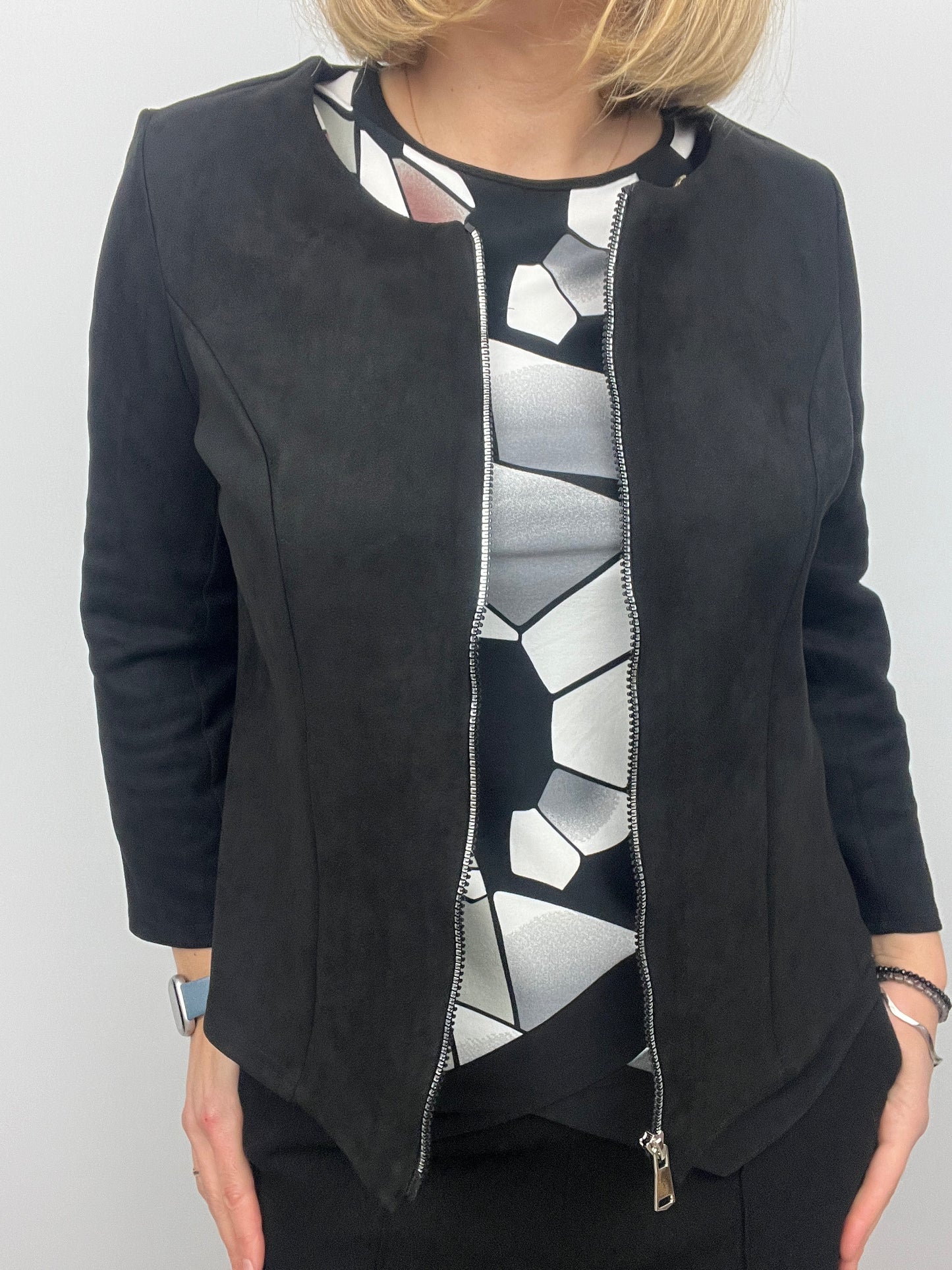 Suedette jacket black