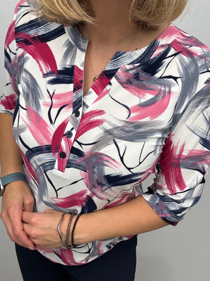 SIOBHAN top with 3 buttons