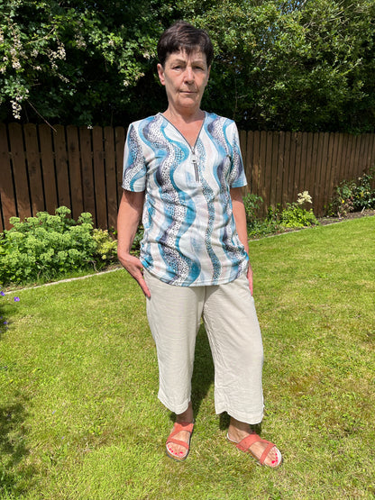 DEIRDRE short sleeve zip top