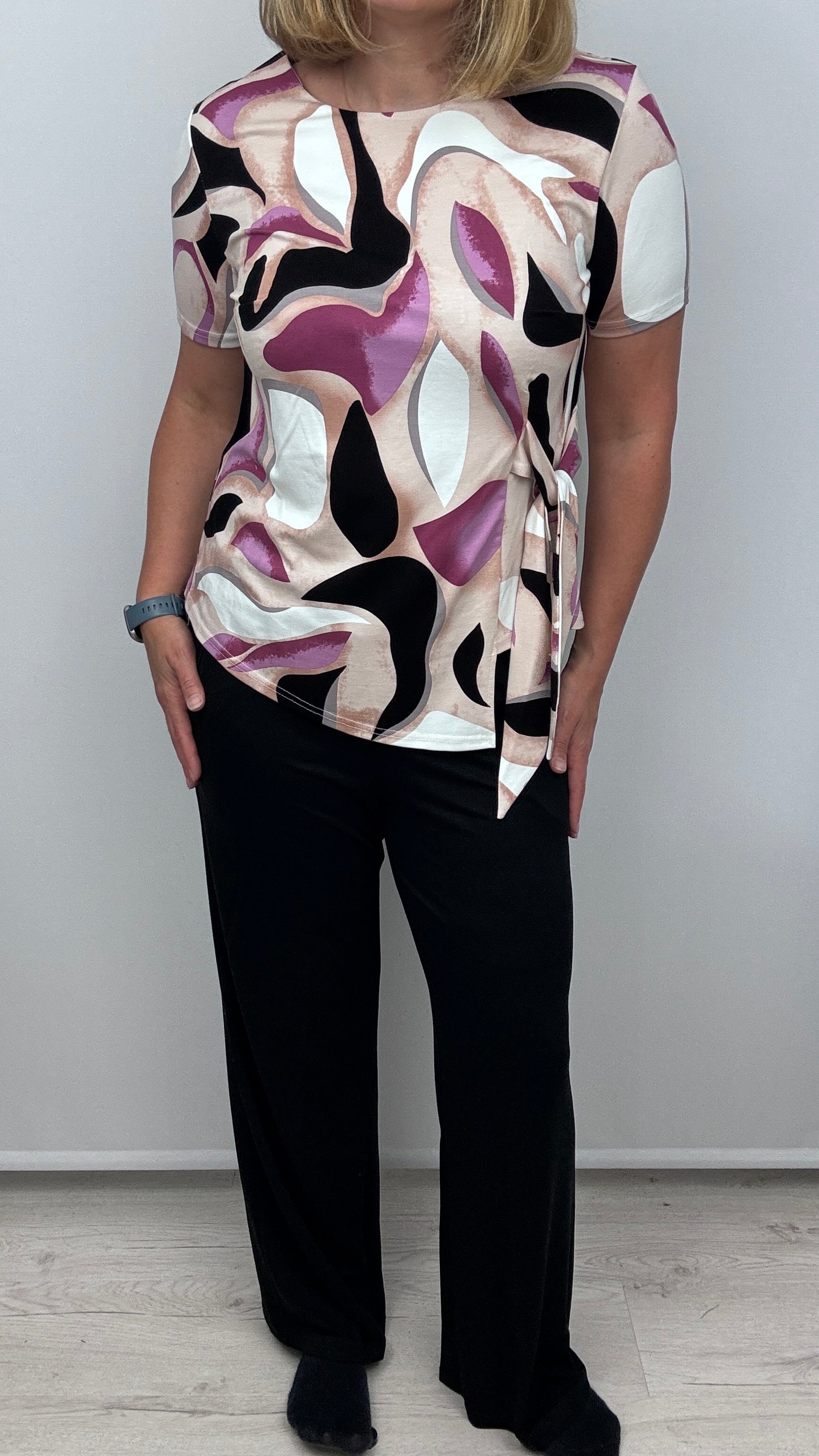 GRACIE two-piece set: side tie top and trousers set
