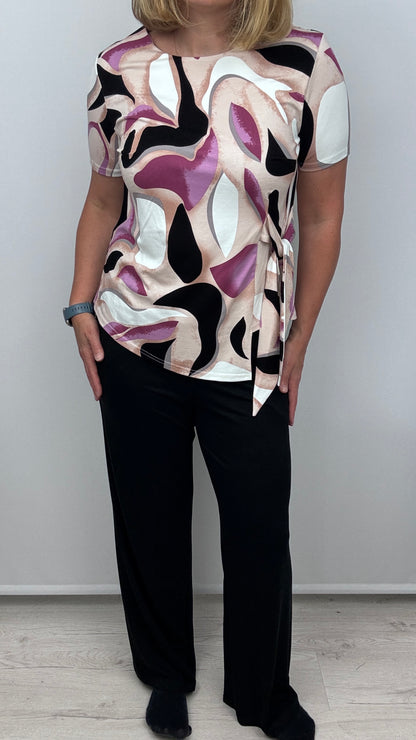 GRACIE two-piece set: side tie top and trousers set