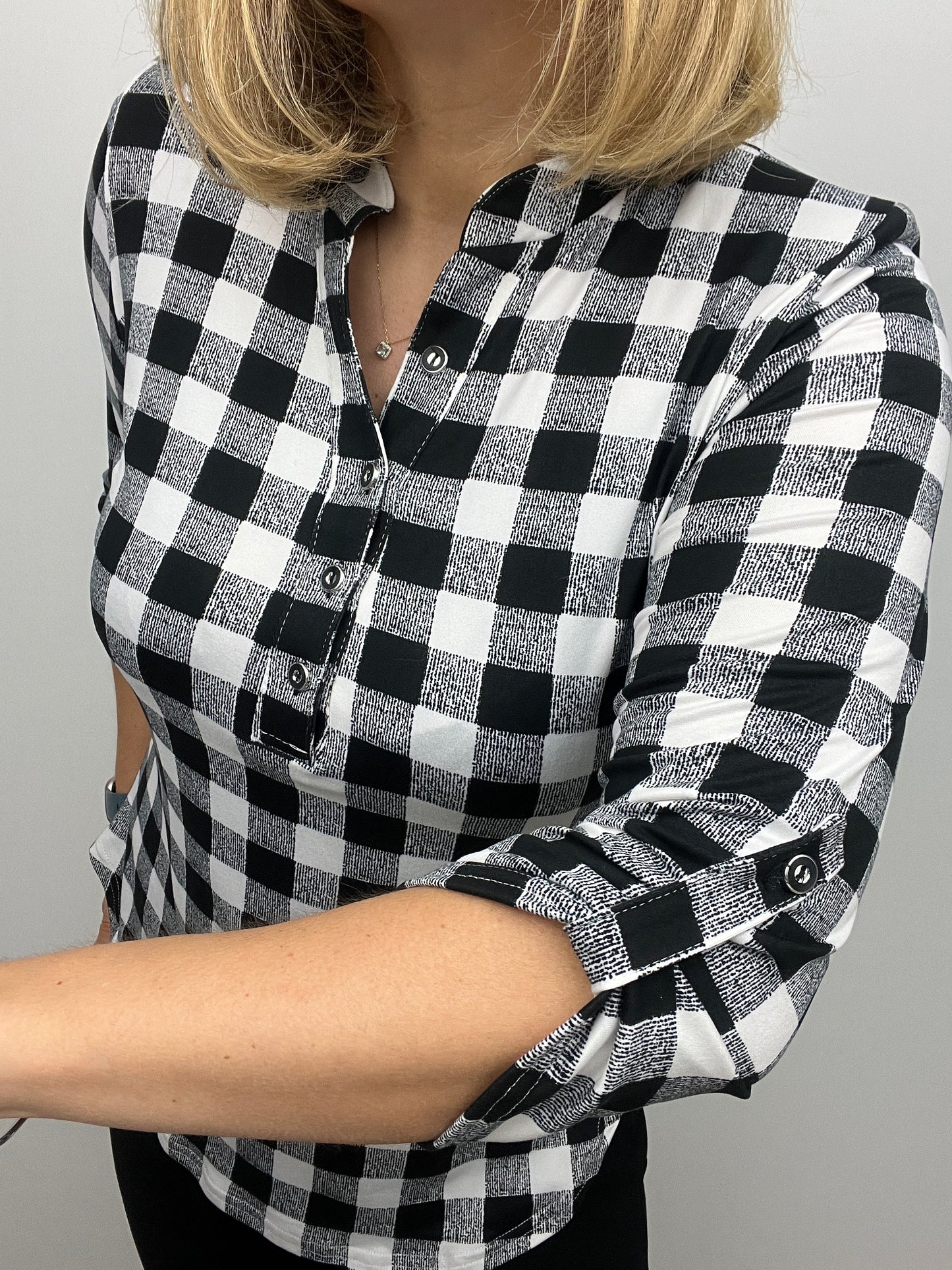 BILLIE stand-up collar top