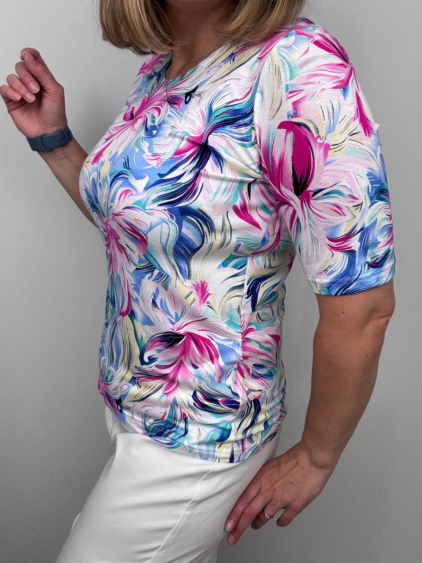 ROSE cotton feel style top short sleeve