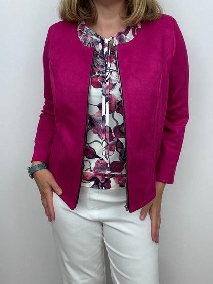 Fuchsia suedette jacket