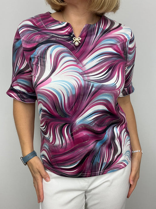 Gillian swirl print top