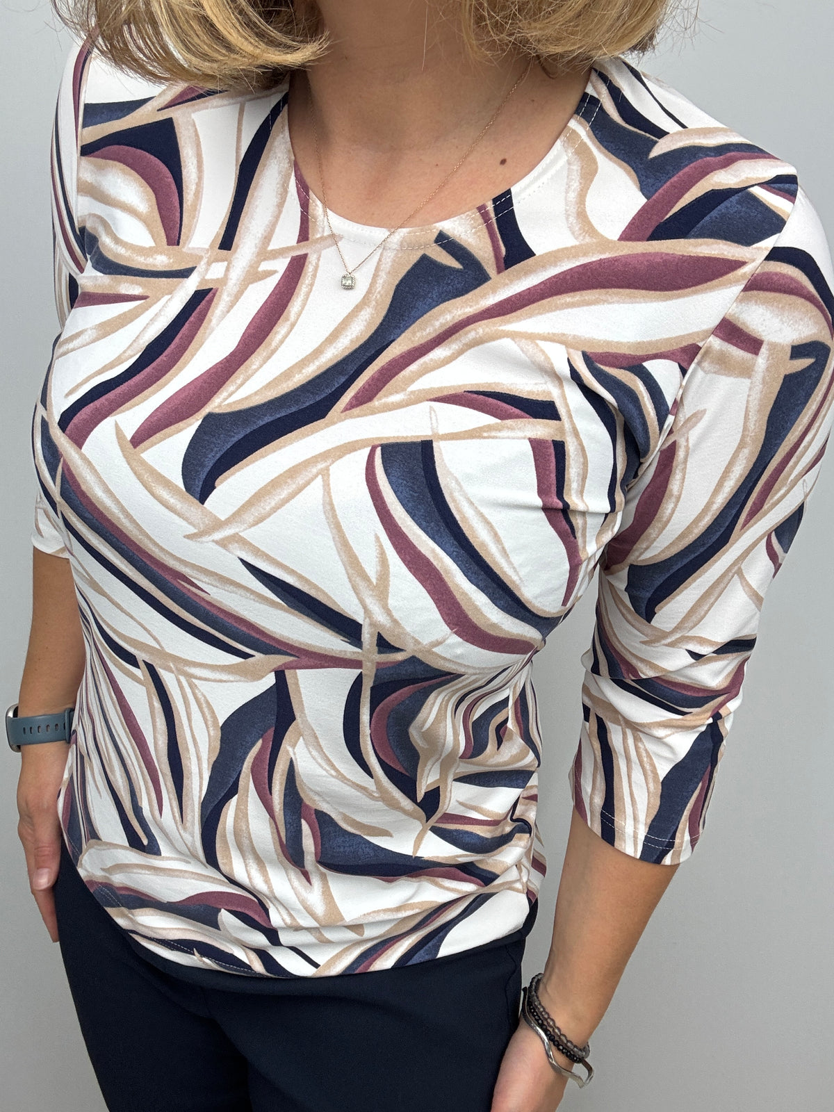 LENA peachy feeling style top 3/4 sleeves
