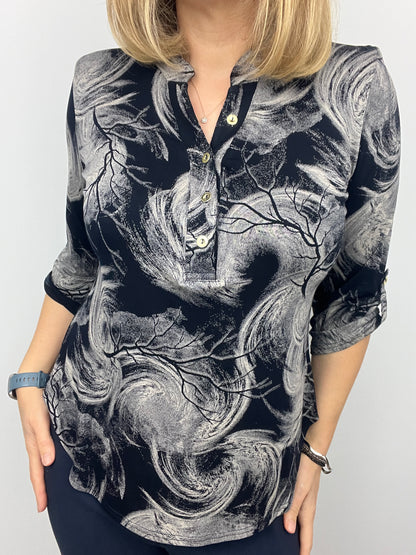 AURORA stand-up collar blouse