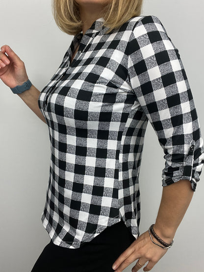 BILLIE stand-up collar top