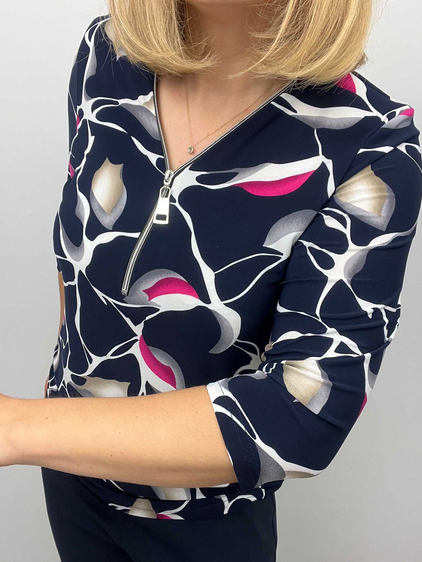 BONNIE 3/4 sleeve zip top