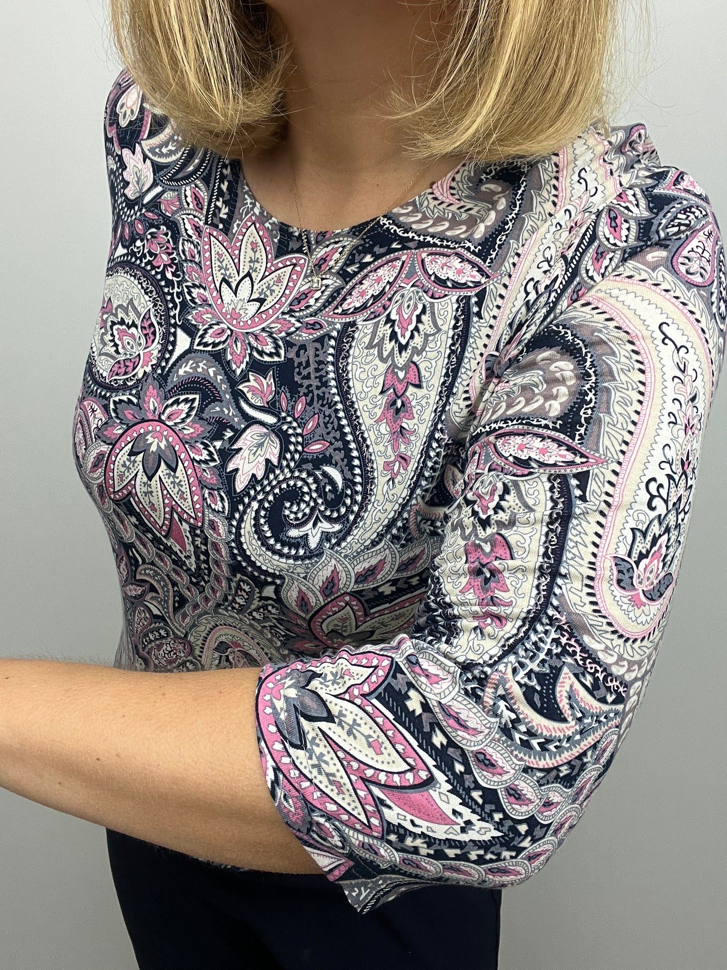 MOIRA cotton feel style top 3/4 sleeves