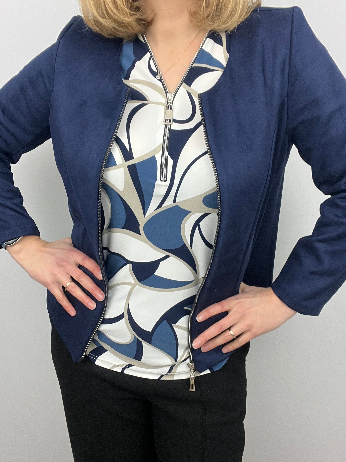 Navy Suedette jacket