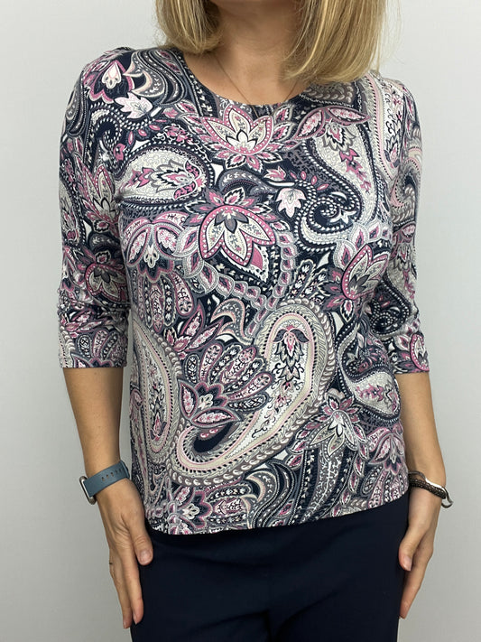 MOIRA cotton feel style top 3/4 sleeves