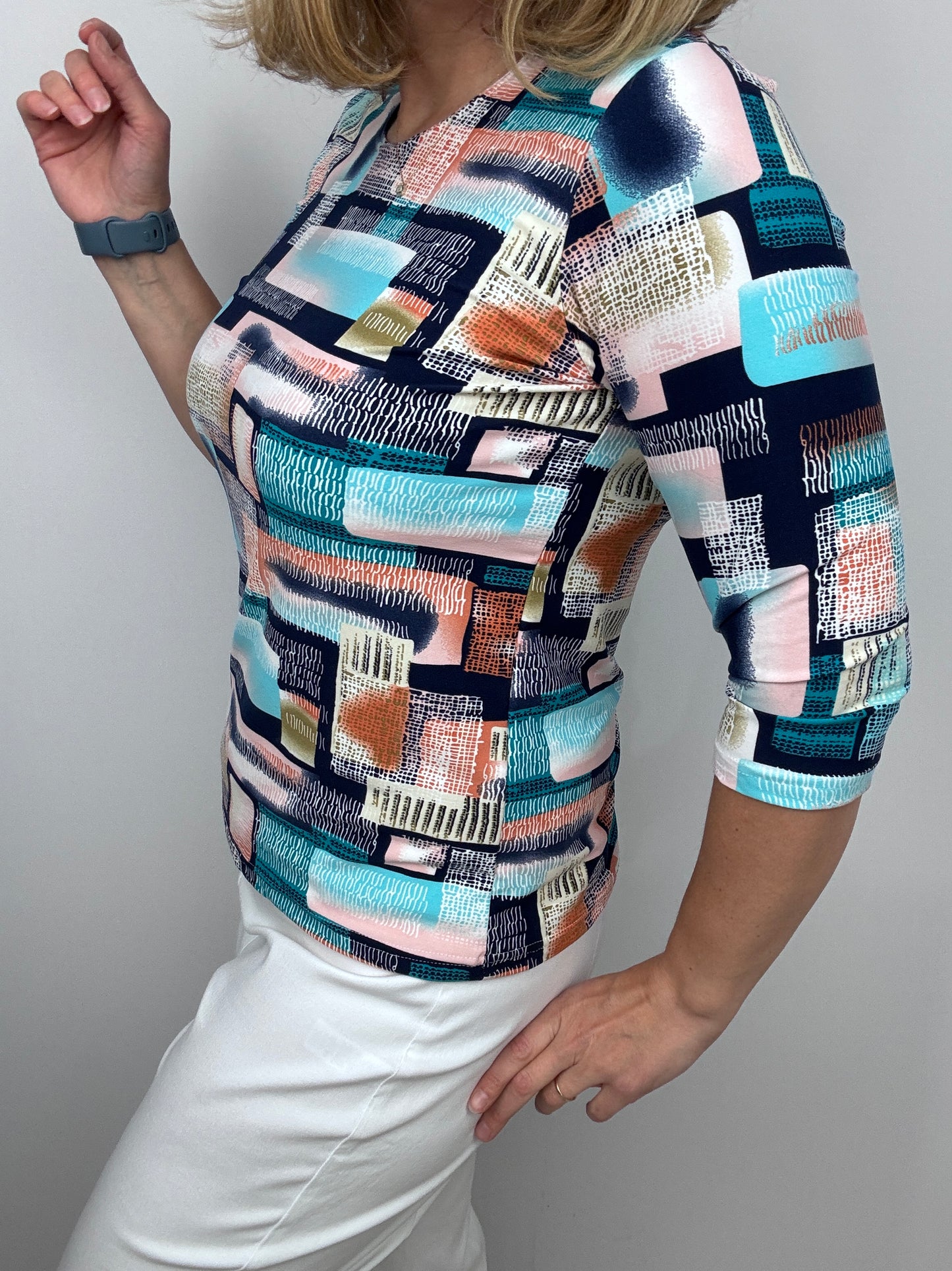 ROISIN peachy feeling style top 3/4 sleeves