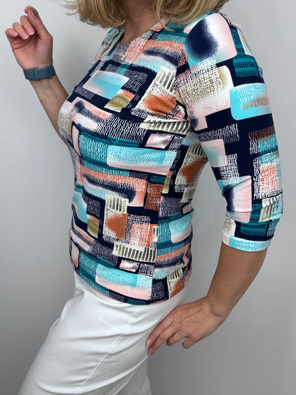 ROISIN peachy feeling style top 3/4 sleeves