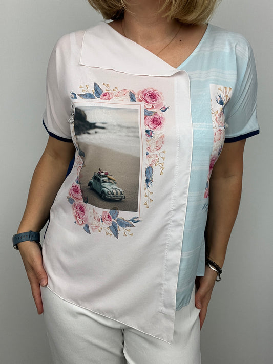 ELIANA coastal print summer top