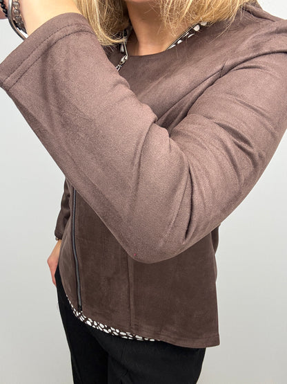 Chocolate brown suedette jacket