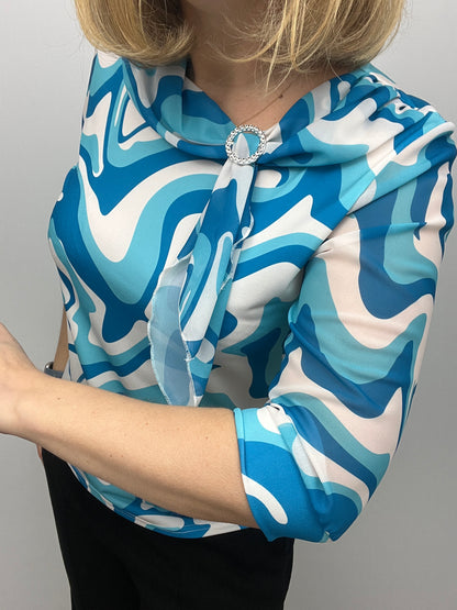 MIRABEL top with bow detail at neckline