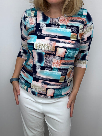 ROISIN peachy feeling style top 3/4 sleeves