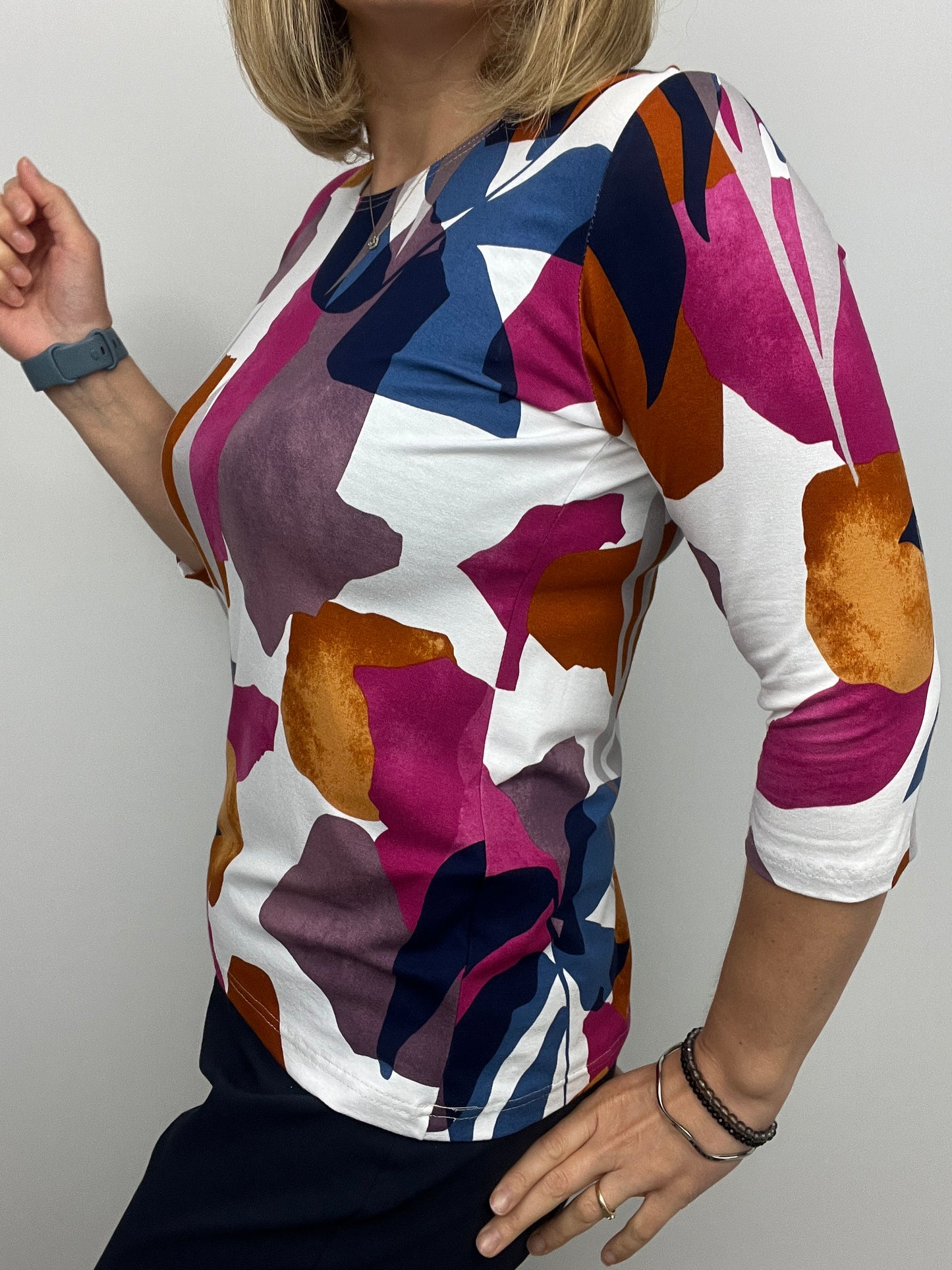 HELEN cotton feel style top 3/4 sleeves