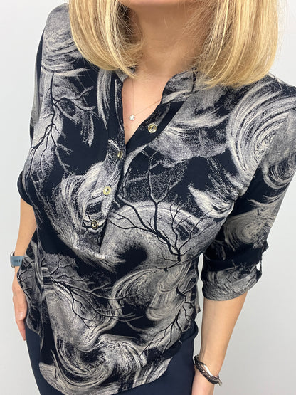 AURORA stand-up collar blouse