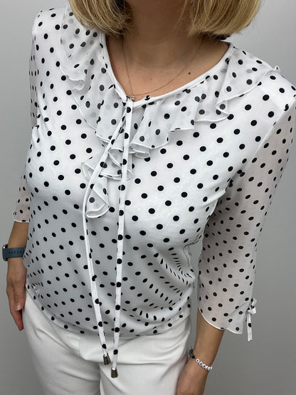 Molly polka dot ruffle top