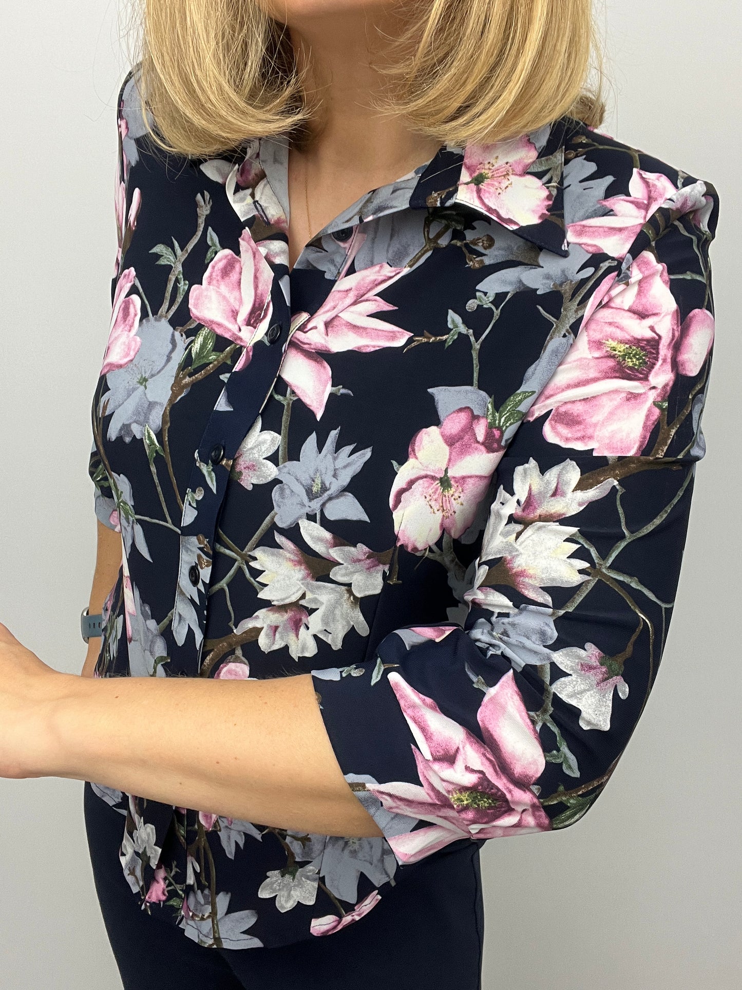 TARA button down blouse without ruching