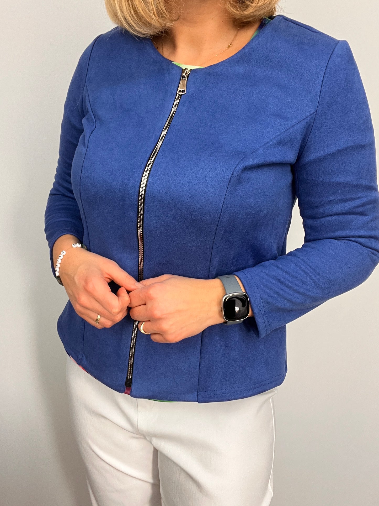 Suedette jacket blue