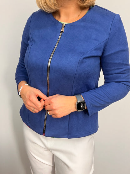 Suedette jacket blue