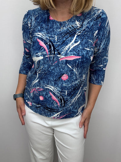 HARPER peachy feeling style top 3/4 sleeves