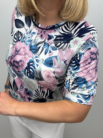 NANCY short sleeve top with wide band