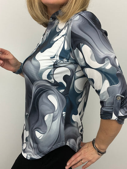 PENELOPE stand-up collar blouse