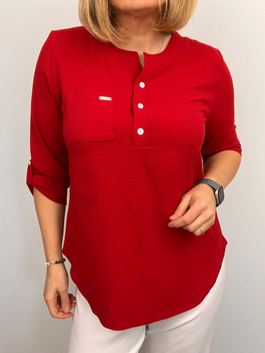 VALERIE red crape blouse