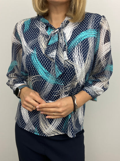 MARY top with bow tie neck