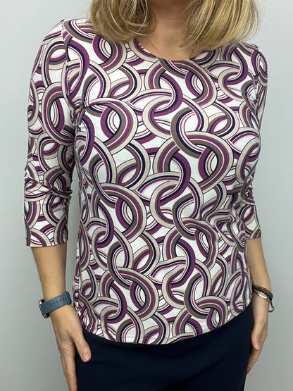 ARETHA peachy feeling style top 3/4 sleeves