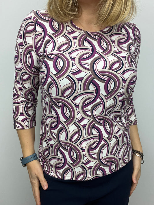 ARETHA peachy feeling style top 3/4 sleeves