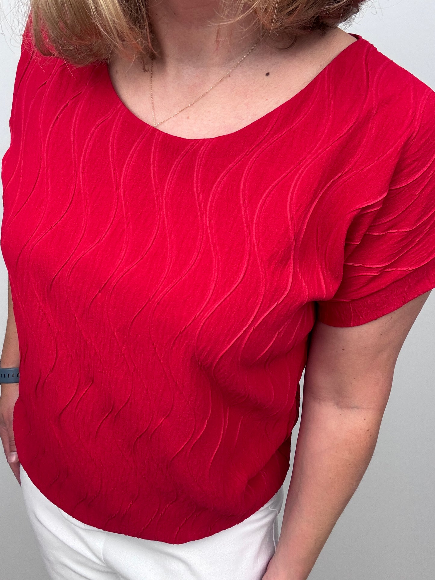 GEMMA textured wave top - red
