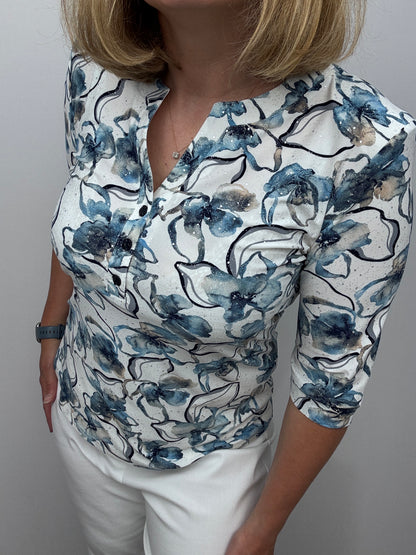 GRETA top with 3 buttons