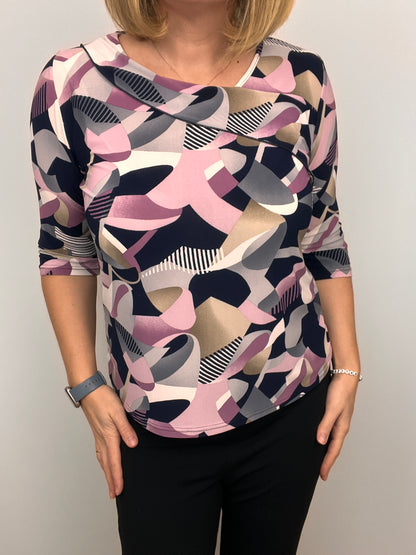 SHERRY top with turndown neckline