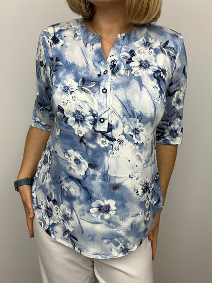 LAUREN stand-up collar blouse - sizes 16-26