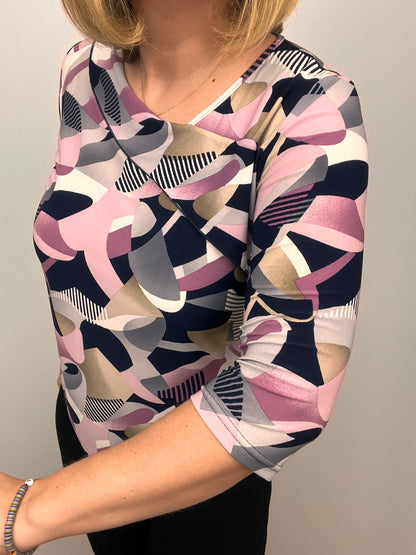SHERRY top with turndown neckline