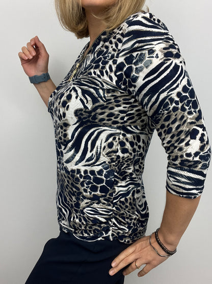 CAROLINE zip top 3/4 sleeve