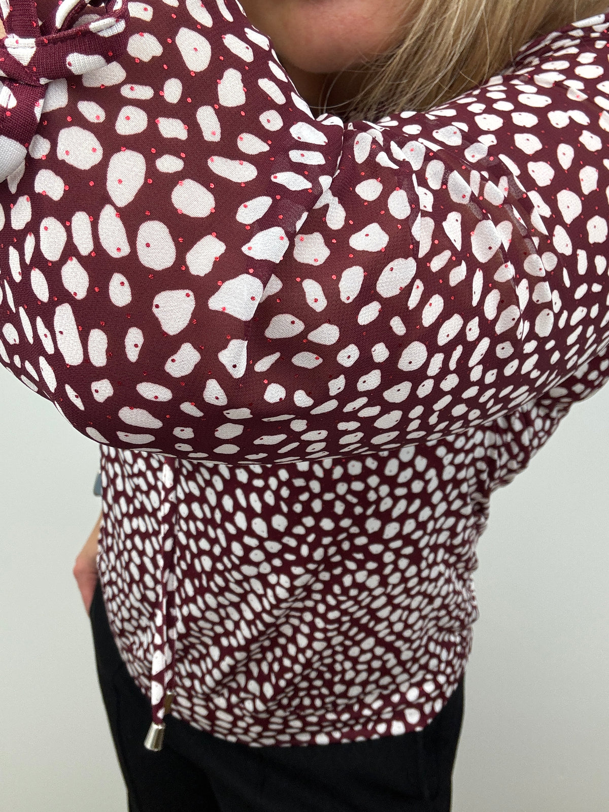 LAYLA burgundy ruffle top