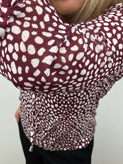 LAYLA burgundy ruffle top