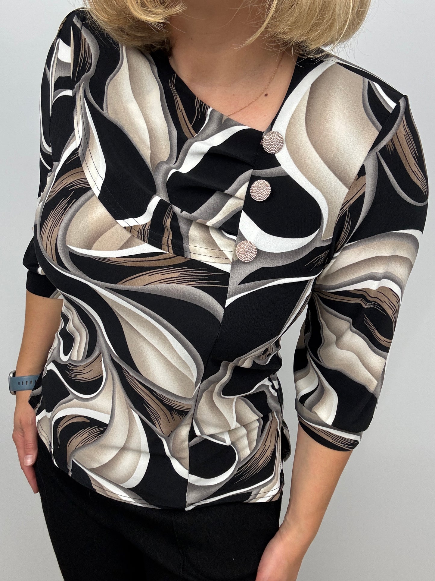 KATHY top with pleated neckline