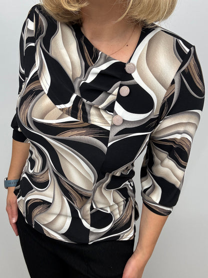 KATHY top with pleated neckline
