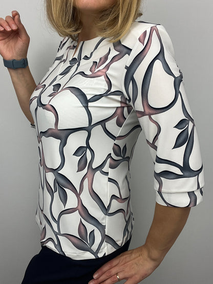 ROSEMOND top with mini v-neck