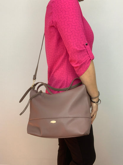 BARCELONA DEEP PINK - Soft faux leather shoulder bag large