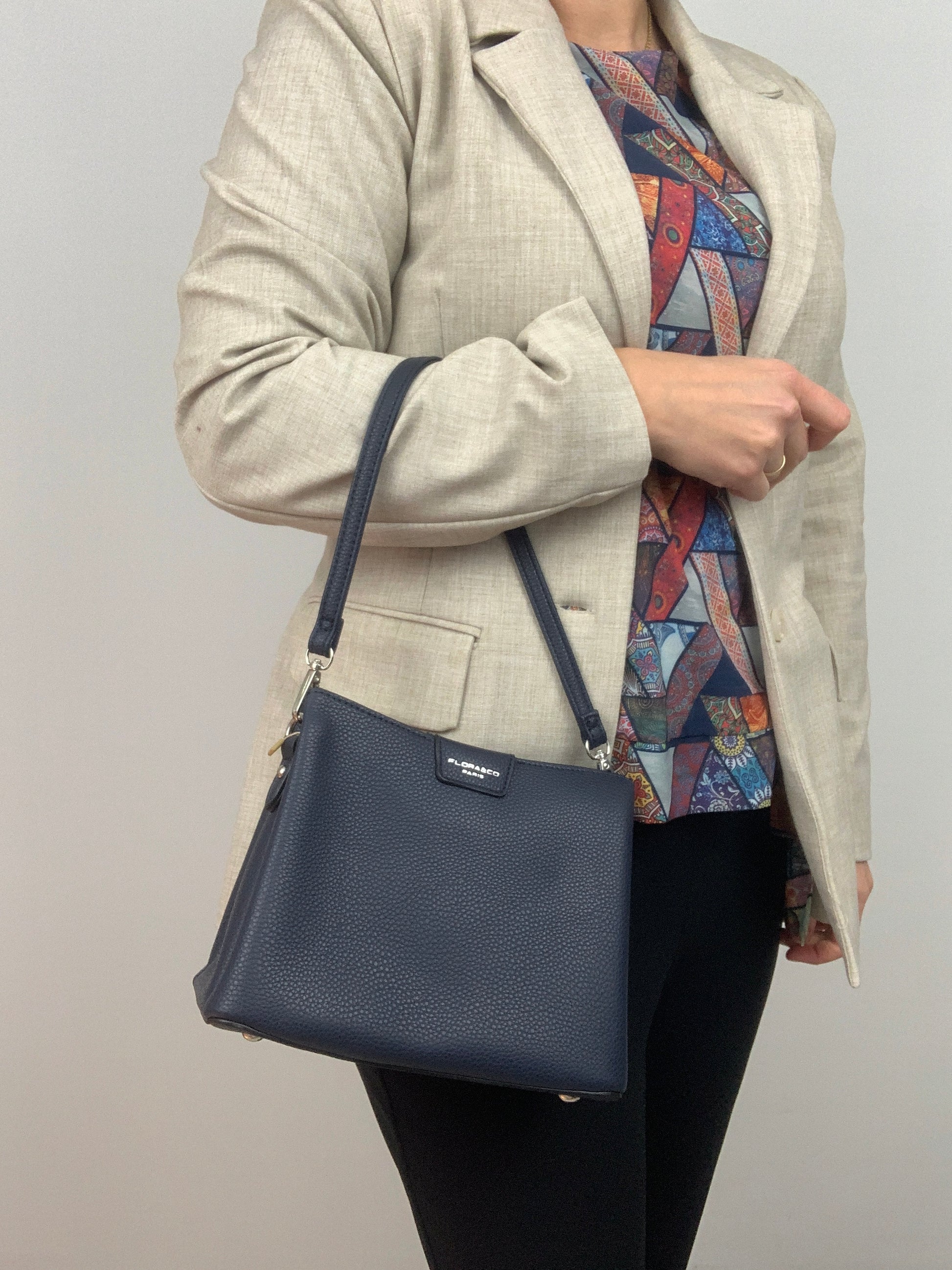 Amsterdam navy faux leather crossbody/ shoulder handbag I Selective Ireland