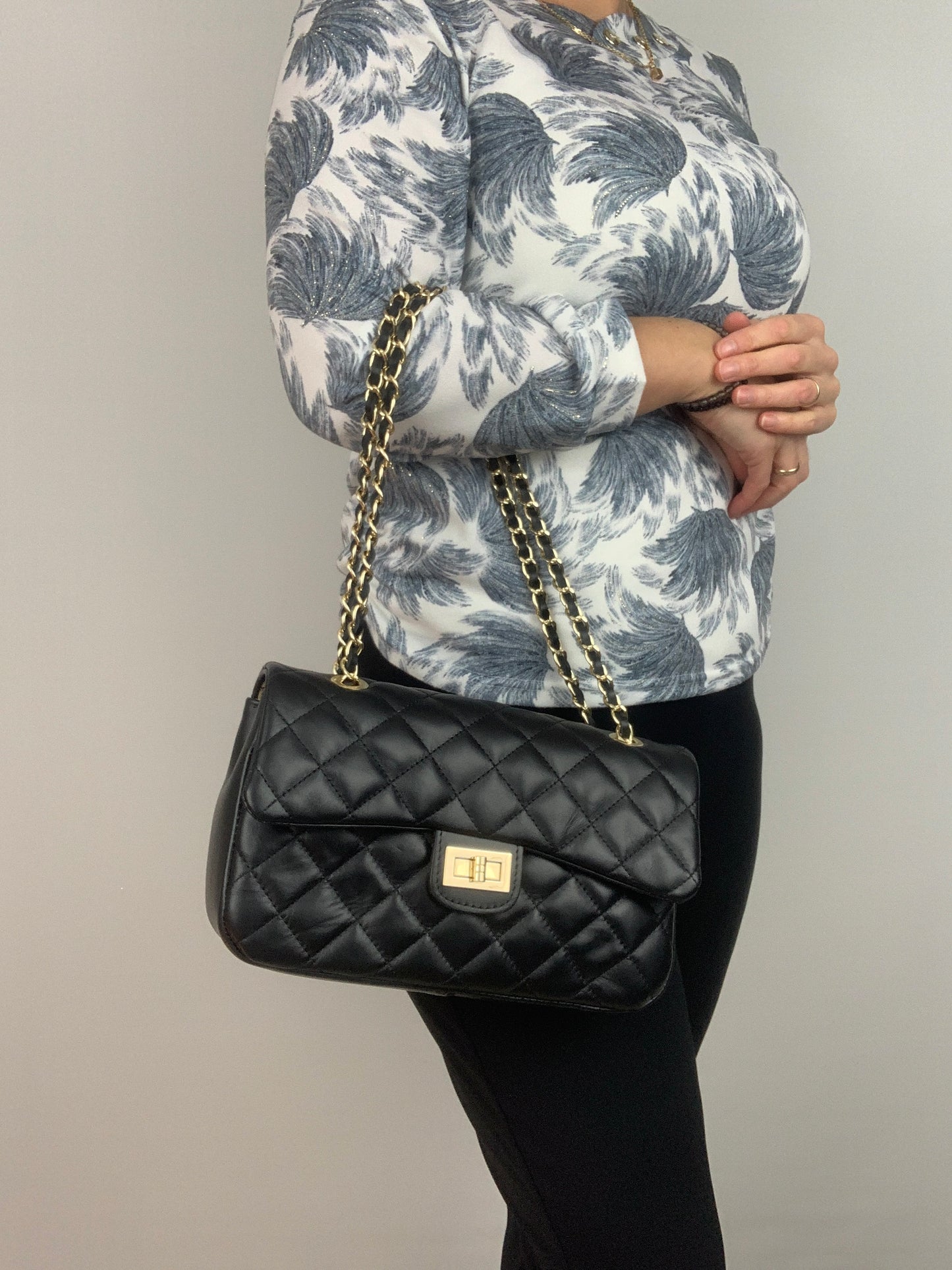 LONDON - Genuine leather shoulder chain strap bag